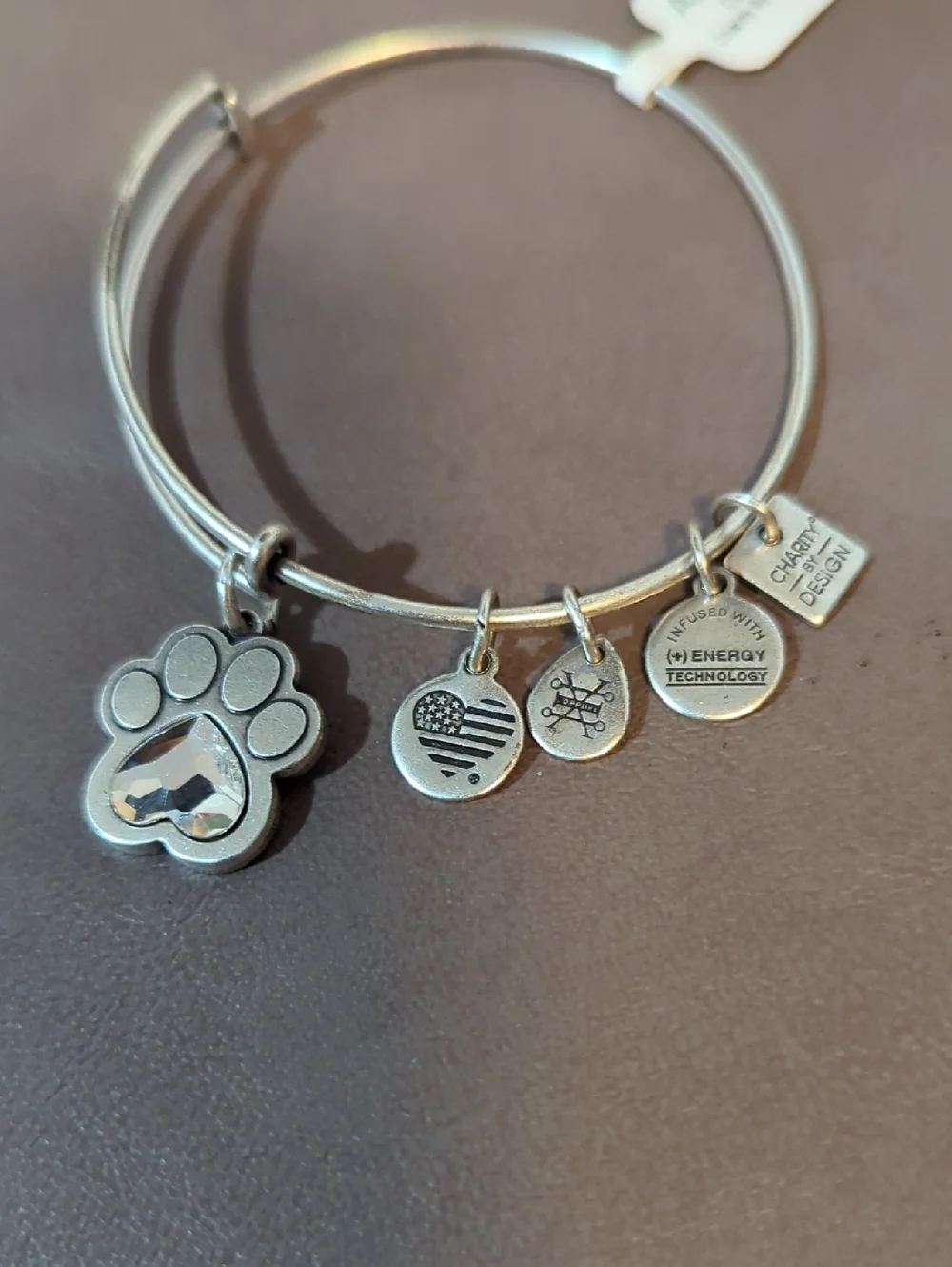 Alex And Ani Prints Of Love Charity By Design Dog Paw Swarovski Crystals Silver
